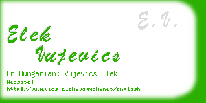 elek vujevics business card